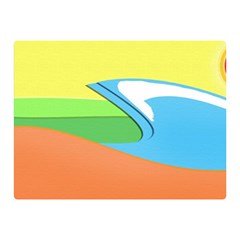 Waves-beach-sun-sea-water-sky Double Sided Flano Blanket (mini) 