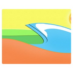 Waves-beach-sun-sea-water-sky Double Sided Flano Blanket (medium) 