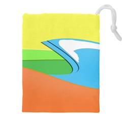 Waves-beach-sun-sea-water-sky Drawstring Pouch (4xl) by Jancukart