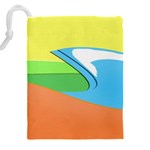 Waves-beach-sun-sea-water-sky Drawstring Pouch (4XL) Back