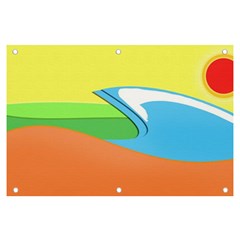 Waves-beach-sun-sea-water-sky Banner And Sign 6  X 4 