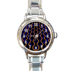 Pattern Abstract Wwallpaper Waves Round Italian Charm Watch