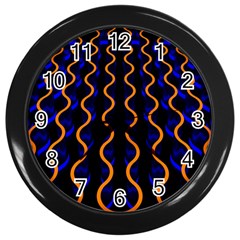 Pattern Abstract Wwallpaper Waves Wall Clock (black) by Jancukart