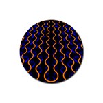 Pattern abstract wwallpaper waves Rubber Round Coaster (4 pack) Front