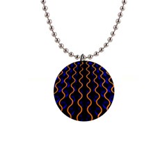 Pattern Abstract Wwallpaper Waves 1  Button Necklace