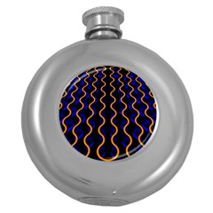 Pattern Abstract Wwallpaper Waves Round Hip Flask (5 Oz) by Jancukart