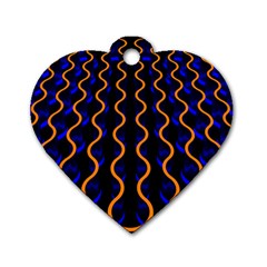 Pattern Abstract Wwallpaper Waves Dog Tag Heart (two Sides)