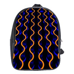 Pattern Abstract Wwallpaper Waves School Bag (xl)