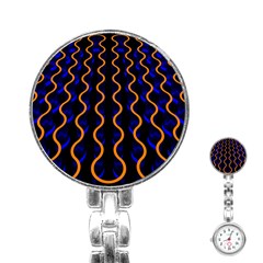 Pattern Abstract Wwallpaper Waves Stainless Steel Nurses Watch