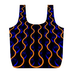 Pattern Abstract Wwallpaper Waves Full Print Recycle Bag (l)