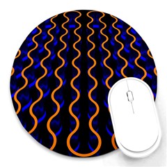 Pattern Abstract Wallpaper Waves Round Mousepads