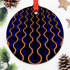 Pattern Abstract Wallpaper Waves Ornament (round)