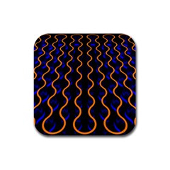 Pattern Abstract Wallpaper Waves Rubber Square Coaster (4 Pack) by Jancukart