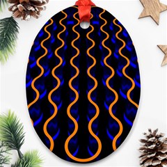 Pattern Abstract Wallpaper Waves Oval Ornament (two Sides)