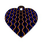 Pattern Abstract Wallpaper Waves Dog Tag Heart (Two Sides) Front