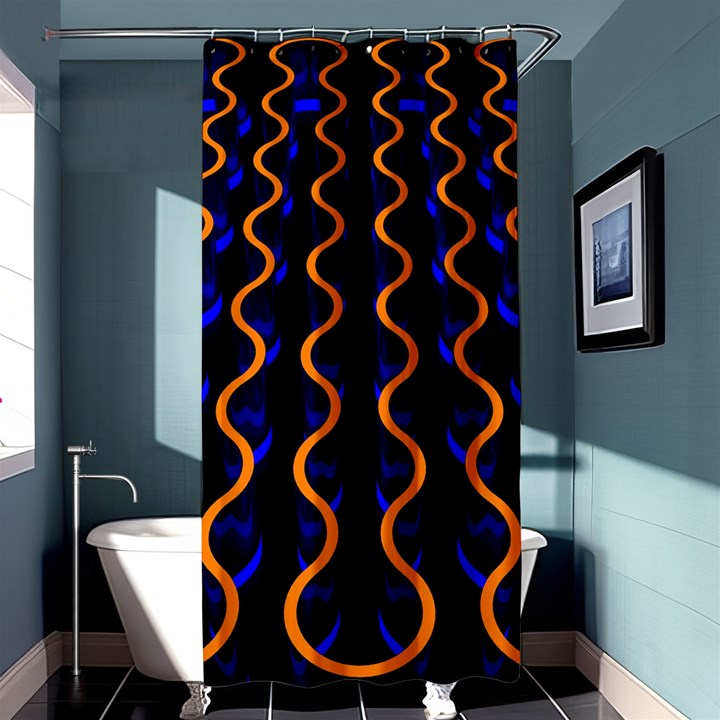 Pattern Abstract Wallpaper Waves Shower Curtain 36  x 72  (Stall) 