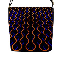 Pattern Abstract Wallpaper Waves Flap Closure Messenger Bag (l)