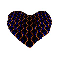 Pattern Abstract Wallpaper Waves Standard 16  Premium Flano Heart Shape Cushions