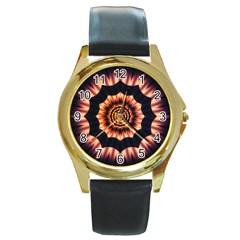 Digital Art Art Artwork Abstract Round Gold Metal Watch