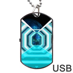 Space Ship Sci Fi Fantasy Science Dog Tag Usb Flash (one Side) by Jancukart