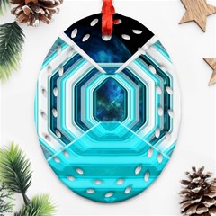 Space Ship Sci Fi Fantasy Science Ornament (oval Filigree)