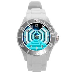 Space Ship Sci Fi Fantasy Science Round Plastic Sport Watch (l) by Jancukart