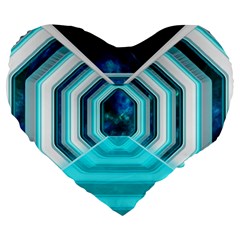 Space Ship Sci Fi Fantasy Science Large 19  Premium Heart Shape Cushions