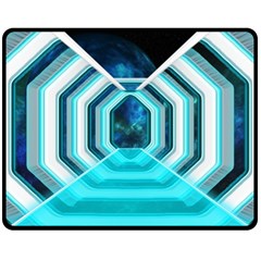 Space Ship Sci Fi Fantasy Science Double Sided Fleece Blanket (medium) 