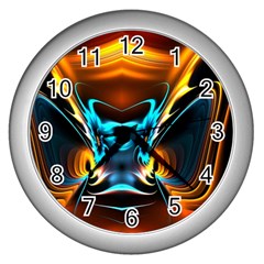 Duck-crazy-duck-abstract Wall Clock (silver)