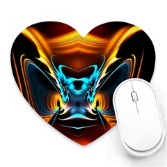 Duck-crazy-duck-abstract Heart Mousepads