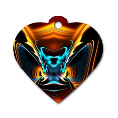 Duck-crazy-duck-abstract Dog Tag Heart (two Sides)