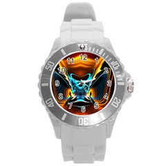 Duck-crazy-duck-abstract Round Plastic Sport Watch (l)