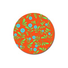 Background-texture-seamless-flowers Magnet 3  (round)