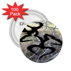 Black Love Browning Deer Camo 2 25  Buttons (100 Pack) 