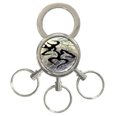 Black Love Browning Deer Camo 3-Ring Key Chain