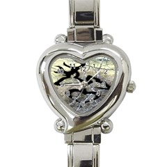 Black Love Browning Deer Camo Heart Italian Charm Watch by Jancukart