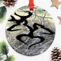 Black Love Browning Deer Camo Round Ornament (two Sides)