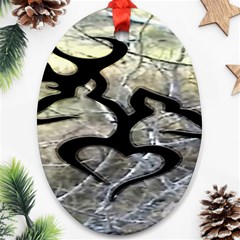 Black Love Browning Deer Camo Oval Ornament (two Sides) by Jancukart