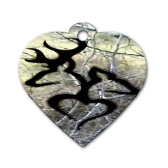 Black Love Browning Deer Camo Dog Tag Heart (two Sides) by Jancukart