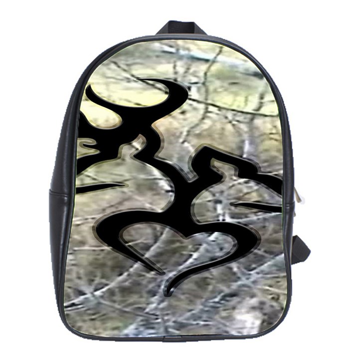 Black Love Browning Deer Camo School Bag (Large)