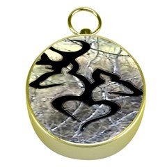 Black Love Browning Deer Camo Gold Compasses