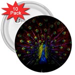 Beautiful Peacock Feather 3  Buttons (10 pack)  Front