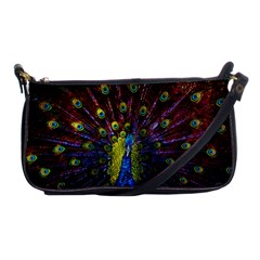 Beautiful Peacock Feather Shoulder Clutch Bag