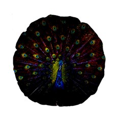 Beautiful Peacock Feather Standard 15  Premium Round Cushions