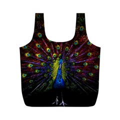 Beautiful Peacock Feather Full Print Recycle Bag (m)