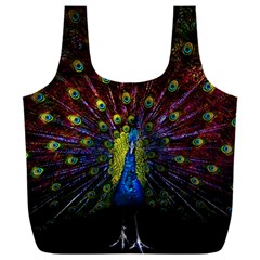 Beautiful Peacock Feather Full Print Recycle Bag (xxl) by Jancukart