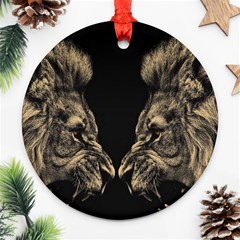 Animalsangry Male Lions Conflict Ornament (round)