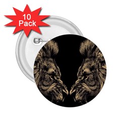 Animalsangry Male Lions Conflict 2 25  Buttons (10 Pack) 