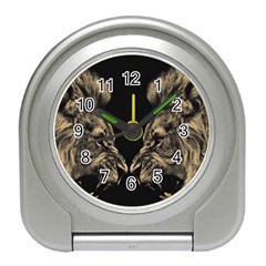 Animalsangry Male Lions Conflict Travel Alarm Clock