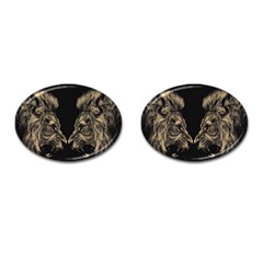 Animalsangry Male Lions Conflict Cufflinks (oval)